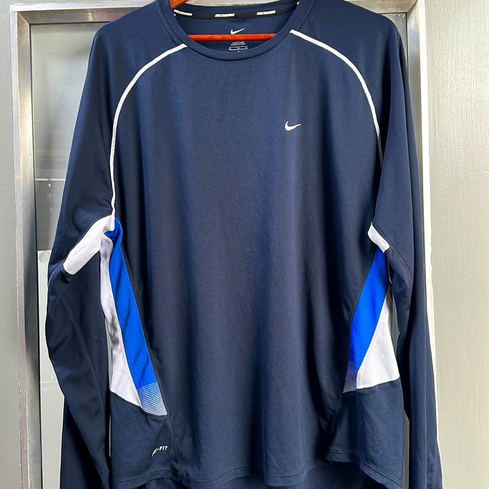 Men’s Nike DRI-FIT long sleeve running shirt.